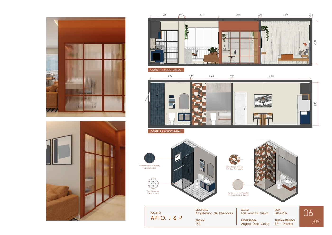 Corte humanizado — prancha de arquitetura de interiores