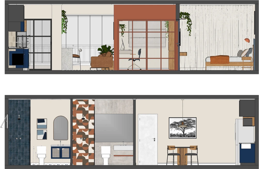 Corte humanizado — prancha de arquitetura de interiores